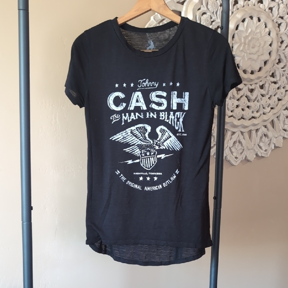 Johnny Cash Black Graphic T-Shirt XS